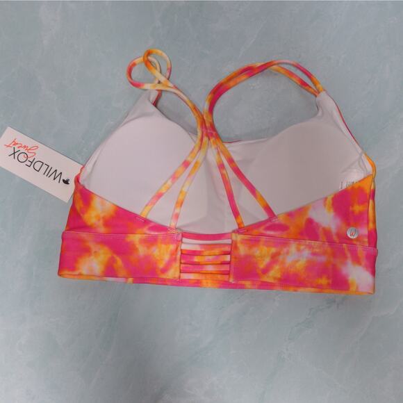 Wildfox Sweat Sports Bra in Pink and Orange Tie Dye – Size M – NWT - Picture 4 of 10